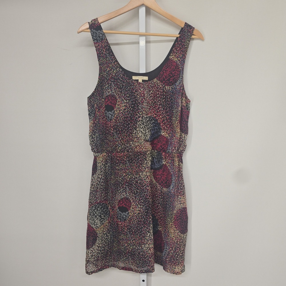 Eliot Womens Abstract Pointillism Print Sleeveless Mini Dress Size 4 Multicolor